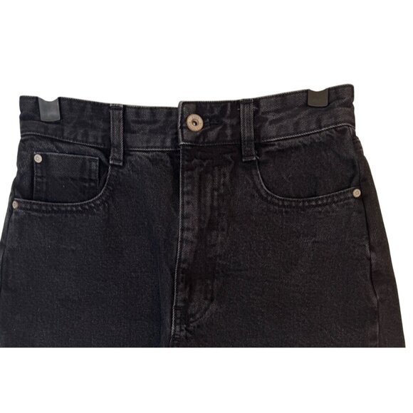 ZARA Size 2 Black High-Waisted Denim Shorts - Picture 2 of 14
